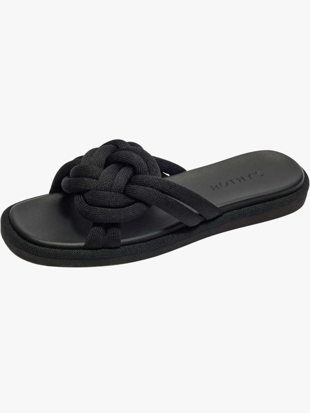 Rothy's The Summer Sandal Black Braided Knotted Slide Sandals Size 11 NWOT - Picture 2 of 6